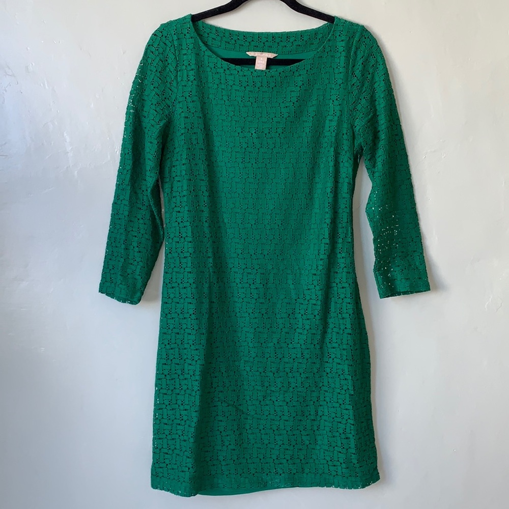 Banana Republic green three quarter sleeve dress